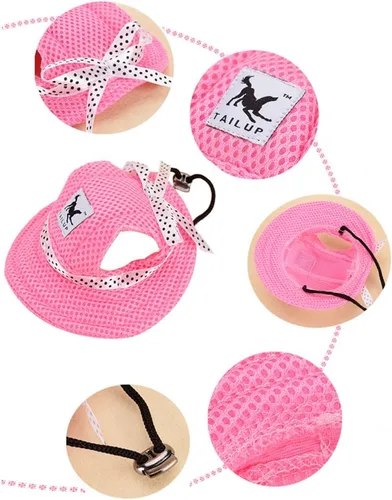 Vista 4 de Gorra pequeña de princesa para mascotas, para exteriores, para perro, gato, ocio, protección solar, visera de protección solar, para verano