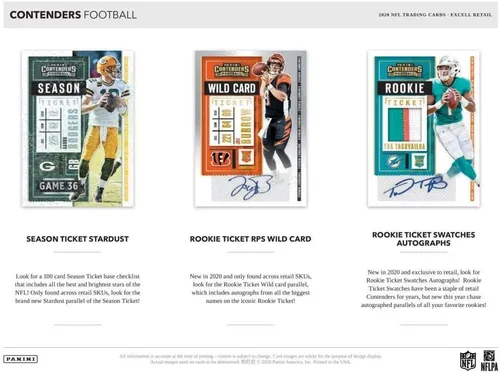Vista 4 de Caja Panini Contenders Football BLASTER 2020 (40 tarjetas/caja)