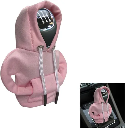 Vista 12 de JOYCOURT Sudadera con capucha para palanca de cambios de automóvil, cubierta de perilla de palanca de cambios de moda, mini sudadera con capucha