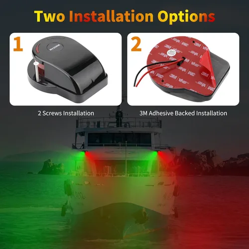 Vista 4 de Luces de Navegación para Barcos, Iluminación de Navegación para Barcos LED IP67 Impermeables Rojas y Verdes Luces LED Marinas de Proa, Ideales