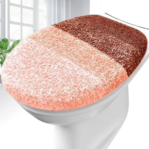 Vista 20 de OLANLY Funda para tapa de inodoro de baño de microfibra suave, cubiertas lavables a máquina, 17.5x15 pulgadas, con respaldo de goma que se mantiene