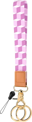 Vista 44 de Llavero de pulsera para mujeres y hombres, soporte para llavero, cordón de muñeca para llaves