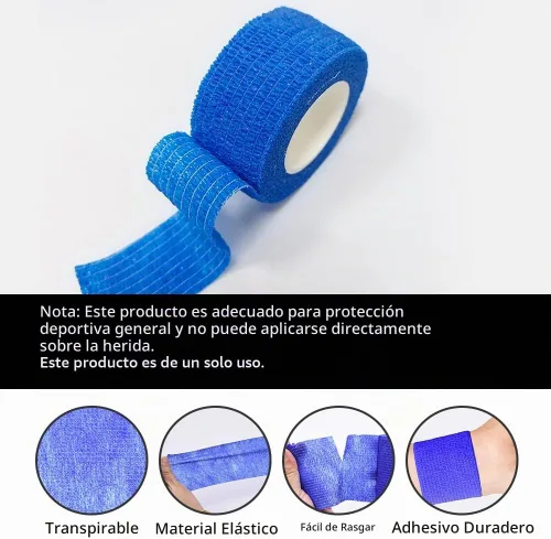 Vista 2 de 12 piezas de vendajes autoadhesivos de 2 pulgadas, 5 yardas, vendajes veterinarios para deportes, muñeca, tobillo, hinchazón Paquete de 12 Multicolor