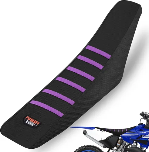 Vista 12 de Universal Funda de Asiento para Moto de Cross - Fundas de Asiento de Goma Suave Acanalada para Motocross Enduro Azul