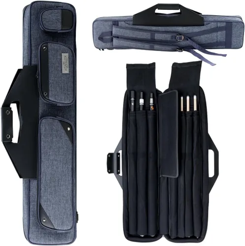 KONLLEN 3x4 Pool Cue Case, Oxford Fabric, 3 Cue Handles & 4 Shafts