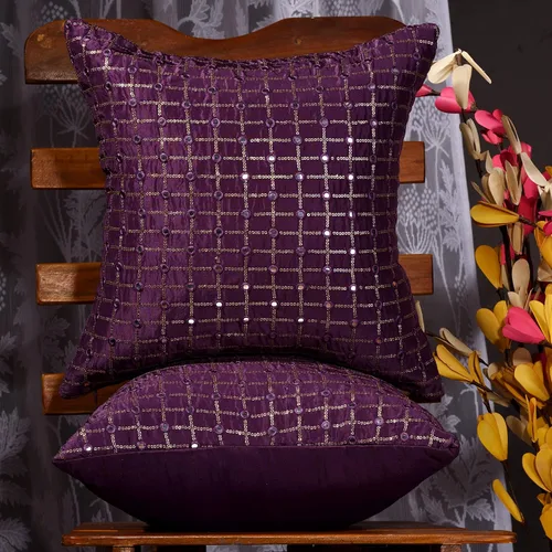Vista 25 de Almohadas negras para cama, fundas de almohada decorativas con cuentas pequeñas de 12 x 12 pulgadas, funda de almohada bordada para sala de estar