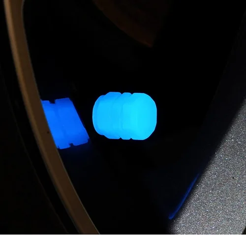 Vista 4 de 4 tapas universales fluorescentes para válvulas de neumáticos, tapas luminosas para válvulas de aire de neumáticos, cubiertas iluminadas
