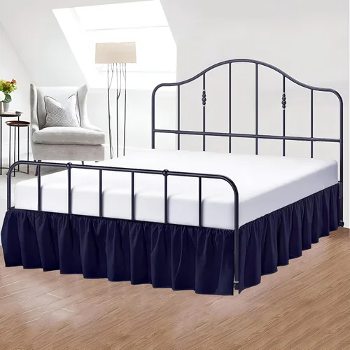 Vista 3 de eBeddy Linens 1 falda de cama de algodón egipcio de 800 hilos, tamaño individual de 39 x 75 a 14 pulgadas, caída y caída, fácil de lavar, resistente