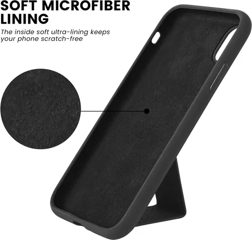 Vista 230 de Funda de silicona con soporte de LAUDTEC compatible con iPhone 7/8/SE, soporte de metal con soporte de pie vertical y horizontal, cubierta flexible