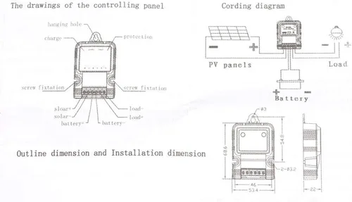 Vista 2 de Nikou Controlador de carga solar, 6V/12V 3A controlador solar PWM, controladores de panel solar con indicador LED, regulador inteligente de energía