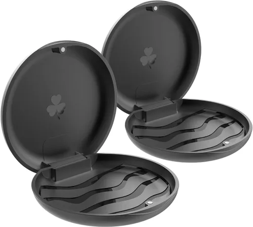 Paquete de 2 estuches de retención, estuche de retención de ortodoncia sólido (negro)