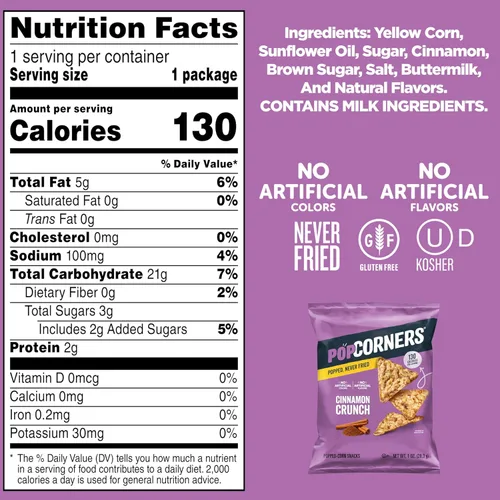 Vista 25 de PopCorners Snacks sin gluten, paquete variado de 3 sabores, bolsas de 1 onza (paquete de 20)