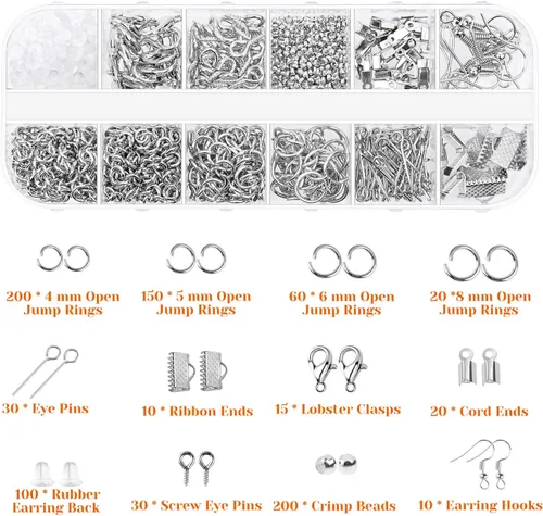 Vista 4 de Audab Kit de fabricación de joyas con herramientas, alambres, dijes y accesorios para la fabricación y reparación de joyas