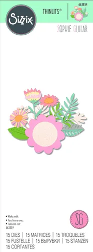 Vista 3 de Sizzix Juego de flores Free Style, multicolor