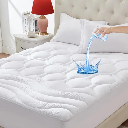 Vista 8 de ELVEN HOME Protector de Colchón Tamaño Twin Impermeable, Cubrecolchón Twin con Pillow Top Refrescante para Cama Individual, Funda Protectora