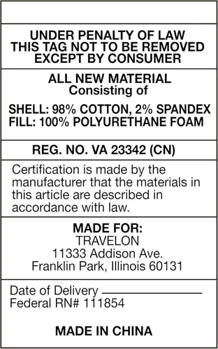 Vista 3 de Travelon Almohada de viaje de espuma viscoelástica contorneada, Carbón vegetal, Talla única, Almohada de viaje de espuma viscoelástica contorneada