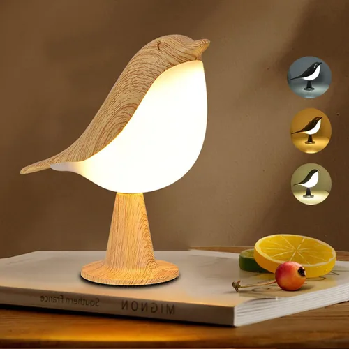 Vista 9 de Lámpara de mesa de pájaros con control remoto y táctil 3 temperaturas de color y 3 niveles de brillo ajustable luz nocturna Lámpara de noche