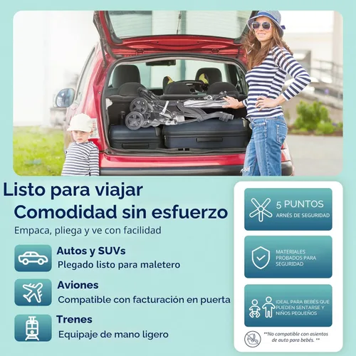 Vista 6 de Kolcraft Nube Plus Asiento ligero carriola con sistema de seguridad de 5 y multi-positon reclinable, Slate