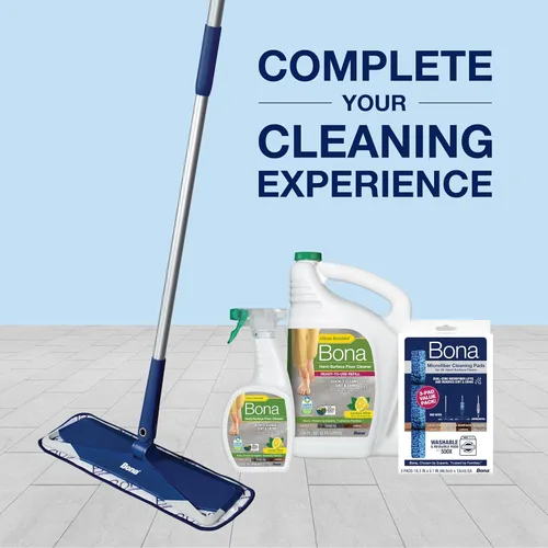 Vista 9 de Bona Spray limpiador de pisos multisuperficie, 32 onzas líquidas, aroma a menta y limón, recargable, solución de limpieza de suelos sin residuos