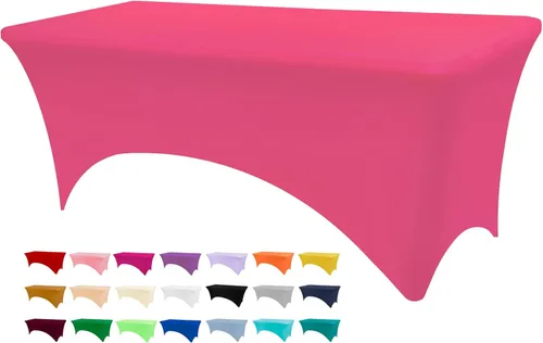 Vista 25 de BDDC - Funda de mesa ajustada de 4 pies, manteles de elastano negros, manteles elásticos lavables y resistentes a las arrugas para eventos, bodas