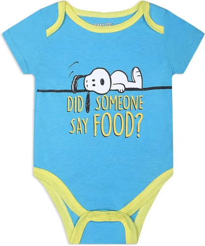 Vista 8 de Peanuts Snoopy - Paquete de 4 mamelucos de manga corta para recién nacidos y bebés