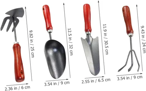 Vista 5 de 1Set Small Garden Trowel Gardening Tools with Construction for Digging Weeding Planting Lightweight Portable for Home Gardening Outdoor Activities