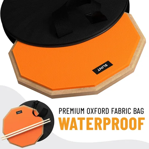 Vista 4 de Set de almohadillas de práctica de tambor SLINT – Almohadilla de 12" de doble cara con tambor de 4" para redoblante, ideal para principiantes y niños