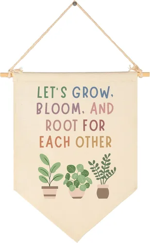 Vista 93 de Arte de flores - Bandera con letrero de regalos para bebés recién nacidos, niñas y niños - Decoración de pared con banderines para habitación