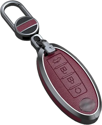 Vista 7 de ontto Funda inteligente para llave compatible con Nissan Altima Maxima Murano Rogue Sentra 370z piel negra Negro (3 btn)