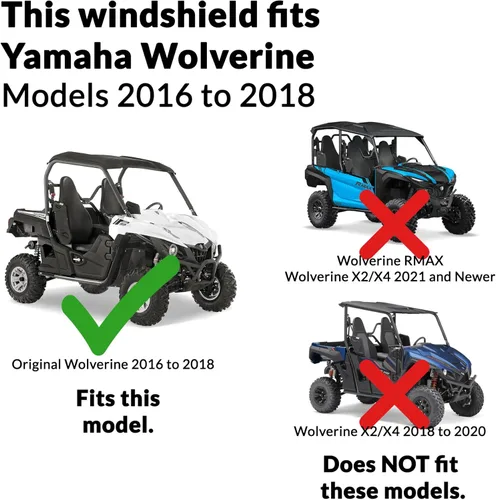 Vista 5 de Clearly Tough Yamaha Wolverine LEXAN¨ Parabrisas resistente a los arañazos UTV, Completo