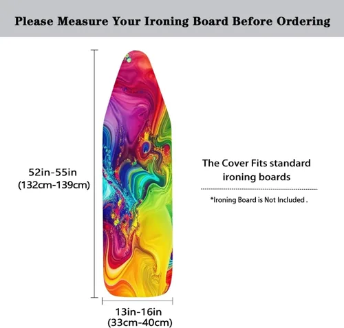 Vista 5 de Funda para tabla de planchar y almohadilla extra gruesa, antiadherente, resistente a las manchas y a las manchas, bordes elásticos con espuma