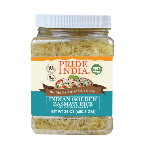 Vista 8 de Pride Of India - Arroz Basmati marrón extra largo - Grano saludable envejecido naturalmente, tarro de 1.5 libras