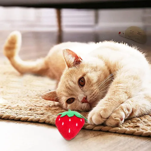 Vista 8 de 10 piezas de juguetes de hierba gatera para gatos de interior interactivos de peluche de Navidad, juguetes de mordida de gatito