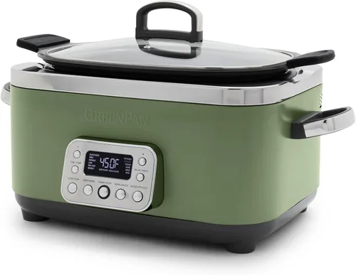Vista 13 de GreenPan - Olla eléctrica programable Elite de cocción lenta 8 en 1, 6 cuartos de galón, tapa y recipiente extraíbles, sin PFAS, cerámica Verde