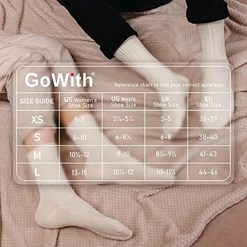 Vista 2 de GoWith 4-5 pares de calcetines unisex naturales 97% algodón, calcetines de tripa puros, cómodos, acogedores, transpirables, sin costuras, casuales
