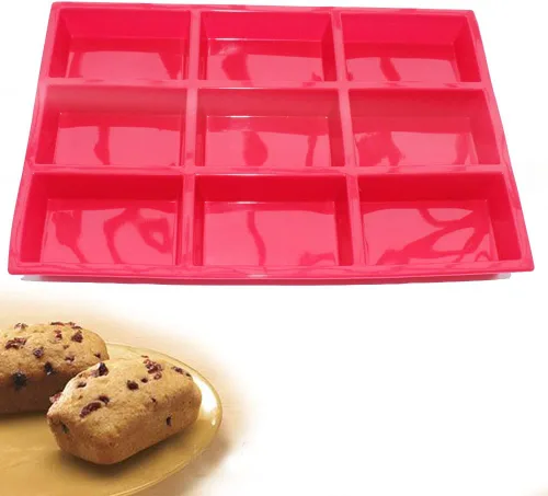 Vista 2 de X-Haibei Molde de silicona para pan de pan, bandeja rectangular para hornear brownies, bizcochos, jabón y barras de chocolate, 4.5 onzas por