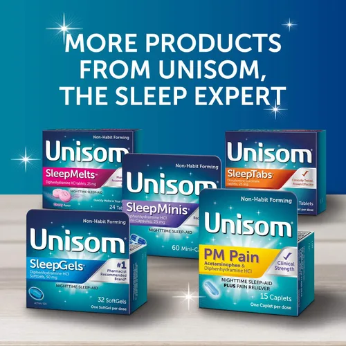 Vista 6 de Unisom Geles de ayuda nocturna para dormir, difenhidramina HCI 50 mg, 100