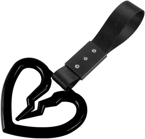 Vista 7 de Q1-TECH, JDM Tsurikawa - Anillo japonés para metro, tren, autobús, mango de coche, correa de mano con mango de corazón roto y correa de mano