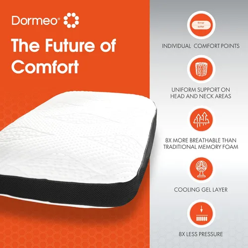 Vista 7 de Dormeo Almohada de cama Dark King - Gel Octaspring y espuma viscoelástica Reversible Gel & Memory Foam, Supports Neck And Shoulders, Ideal For