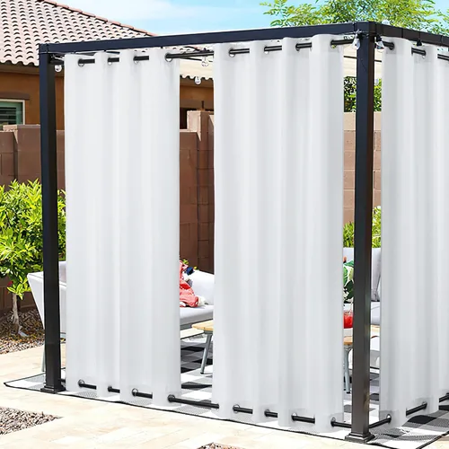 Vista 60 de NICETOWN - 2 paneles de cortinas para exteriores impermeables extra largas de 108 pulgadas para patio, resistentes al viento, con aislamiento
