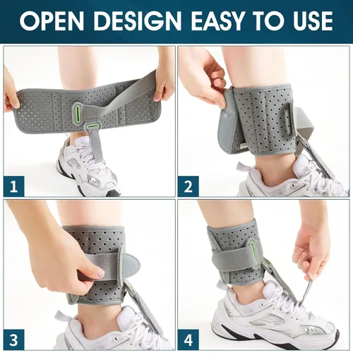 Vista 6 de Soporte ajustable para pie caído, unisex, para ortesis de pie derecho/izquierdo, soporte de tobillo, mejora la marcha al caminar, alivia eficazmente