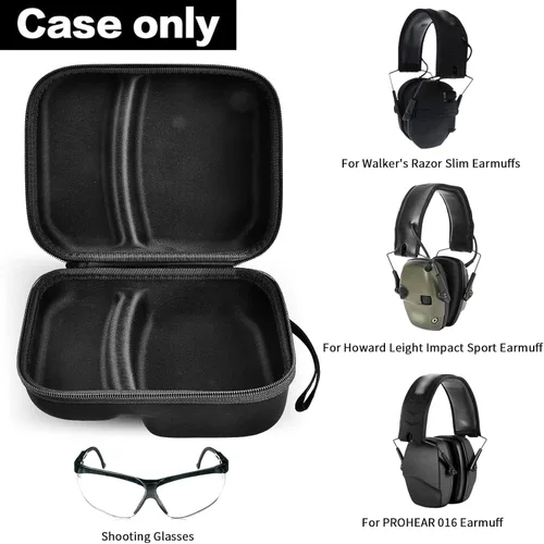 Vista 2 de GWCASE Funda compatible con las orejeras electrónicas delgadas de Walker's Razor, soporte de almacenamiento para Howard Leight, para orejeras