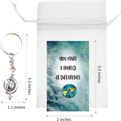 Vista 4 de Smiling Wisdom 20 regalos a granel You Make A World of Difference Apreciation Mini tarjetas de 3.5 x 2 pulgadas Equipo de empleados