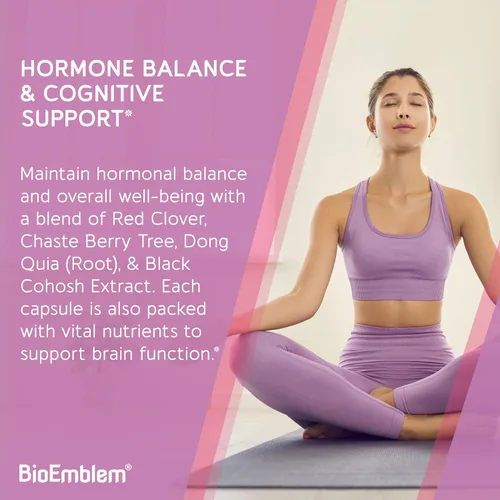 Vista 4 de BioEmblem Multivitamínico para mujer - 21 vitaminas y minerales activos - 90 cápsulas