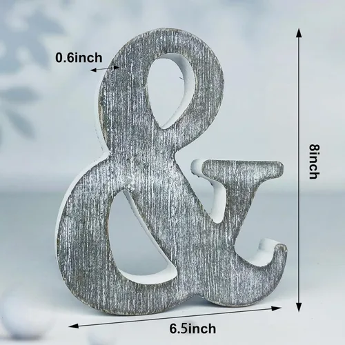 Vista 2 de Letras de madera rústica sin terminar de 8 pulgadas para decoración de pared, letras decorativas de pie en rodajas, decoración de tablero