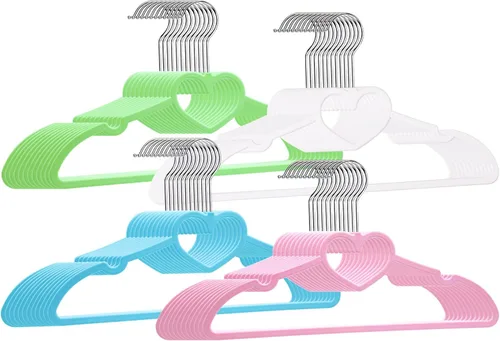 Vista 14 de perchas de plástico, paquete de 20 unidades, perchas negras delgadas y ultrafinas que ahorran espacio - Lindas perchas con gancho giratorio de 360
