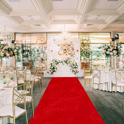 Vista 8 de Camino de pasillo negro de 4 x 15 pies para ceremonia de boda, alfombra de pasillo de terciopelo para pasillo, accesorios de boda para recepción