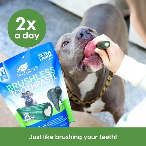 Vista 7 de Ark Naturals Pasta Dental sin Cepillo, Masticables Dentales para Perros de Razas Extra Grandes, Refresca el Aliento, Textura Única Ayuda a Reducir