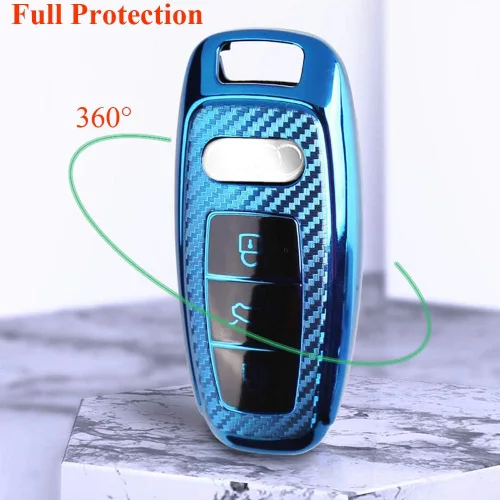 Vista 8 de SANRILY Funda para llavero Audi 2018-2019, carcasa de TPU suave de protección completa compatible con Audi A8 A7 A6 A6L C8 Q8 2020 con control