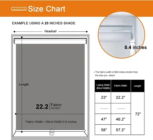 Vista 8 de Persilux Persianas enrollables 100% opacas y sin cordones (34 pulgadas de ancho x 72 pulgadas de alto, color blanco) con protección UV, persianas
